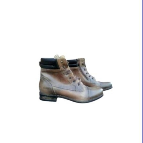 Taos Footwear Shoes - 42 Taos Capstone Tobacco Brown Leather Ankle Combat Moto Lace Boot Women 11 11.5